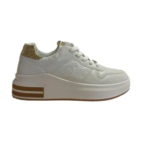 Laura Biagiotti 8400 Sneakers Donna Platform CALF Bianco Oro