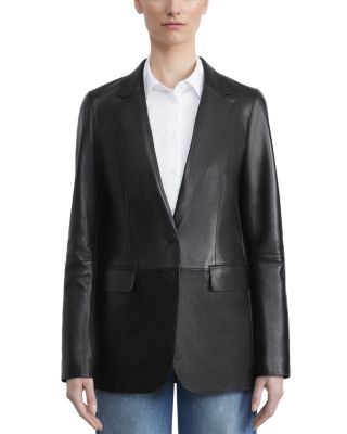 Leather Single Breasted Blazer