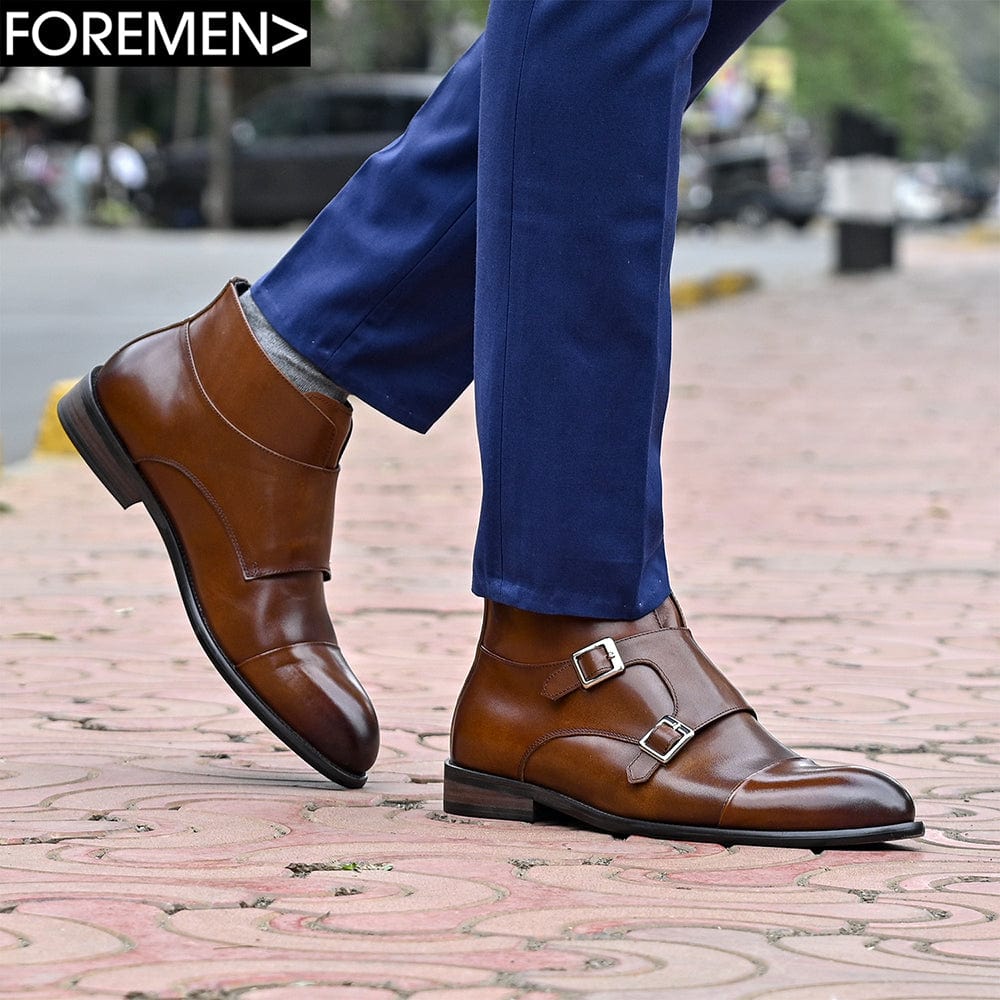 LEO | Brown Double Monk Boots