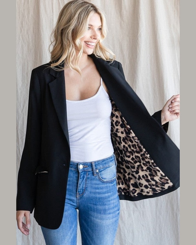 Leopard Lined Blazer