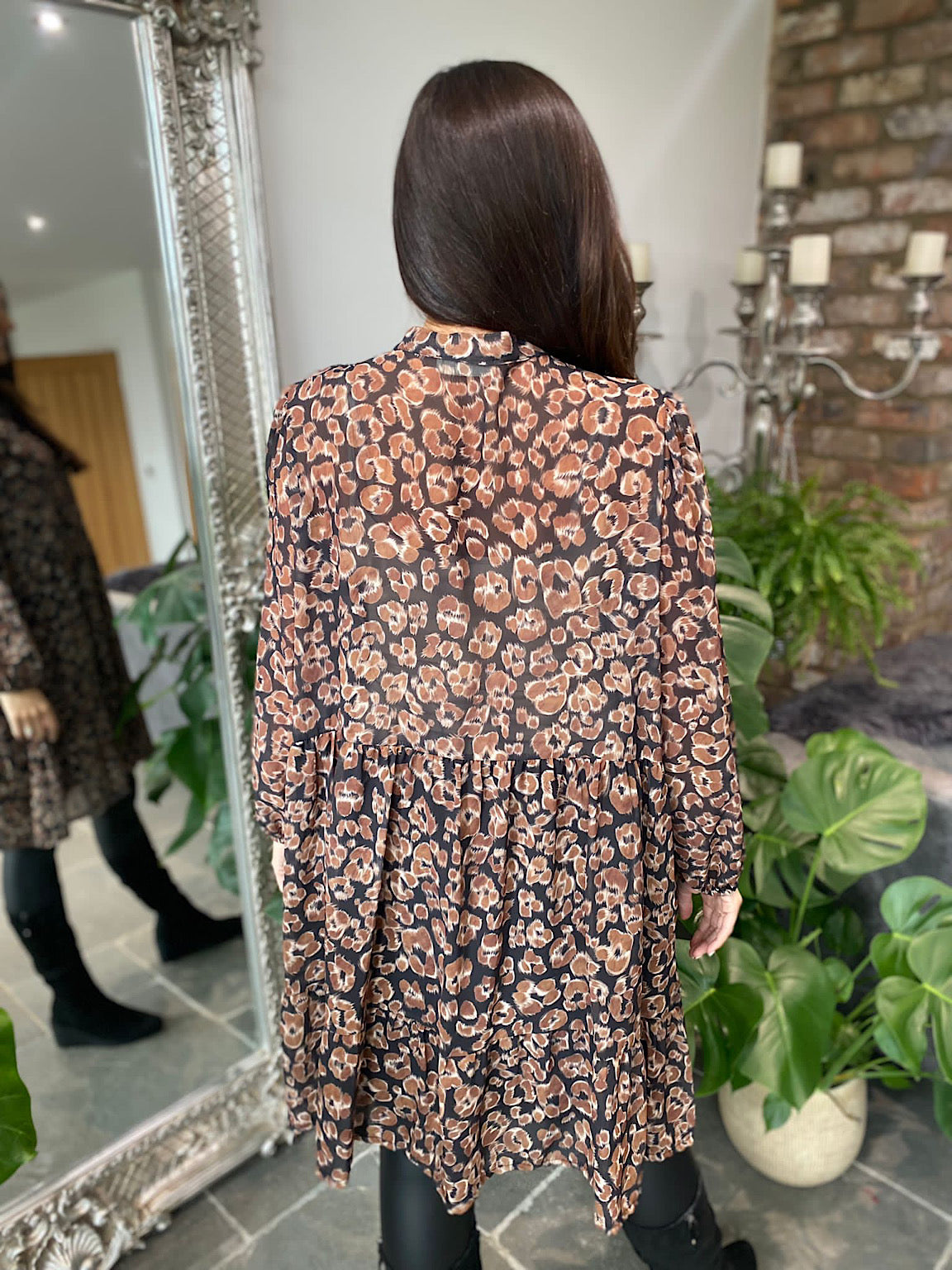 Leopard Pattern Button Dress Marley