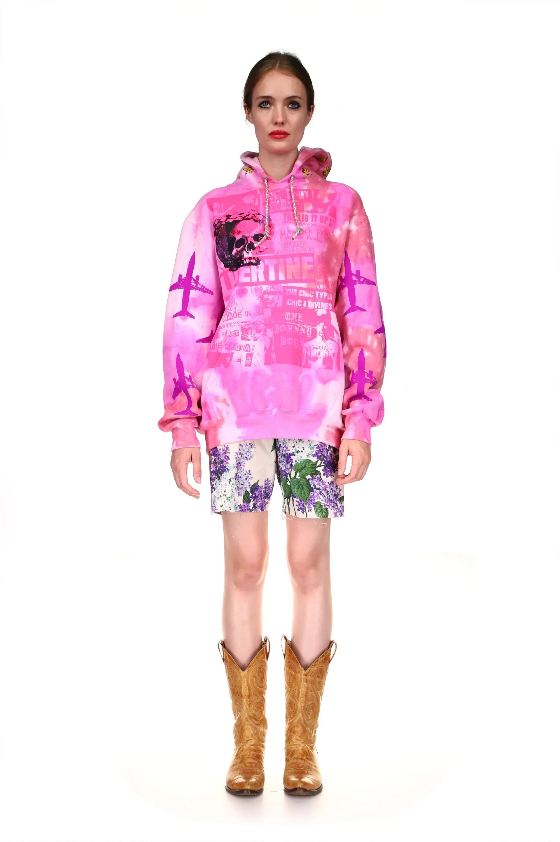 'LIBERTINE FLYER' TIE DYE SLIM HOODIE