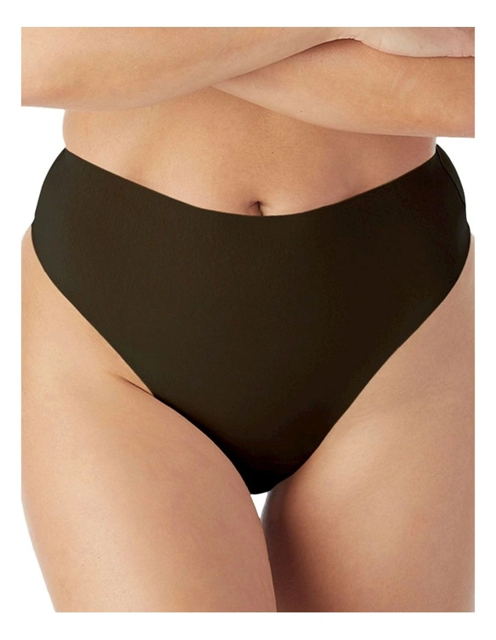 Light Shaping High Waist Everyday Shapewear Thong in Black