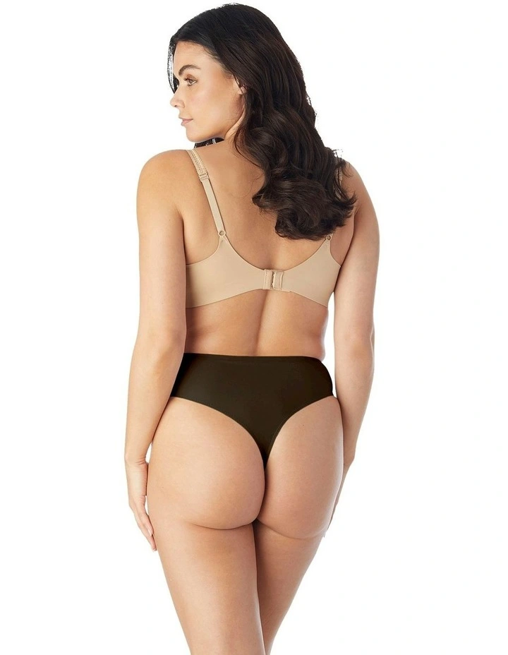 Light Shaping High Waist Everyday Shapewear Thong in Black