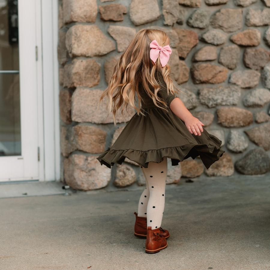 Little Stocking Co. - Vanilla Dot Knit Tights