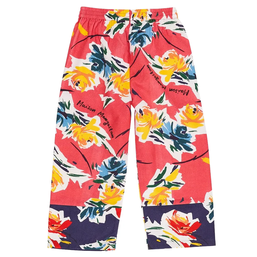 Maison Mangostan Woman Flowers Pants Pink