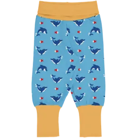 Maxomorra Dolphin Organic Cotton Rib Pants