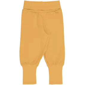 Maxomorra Yellow Organic Cotton Rib Pants