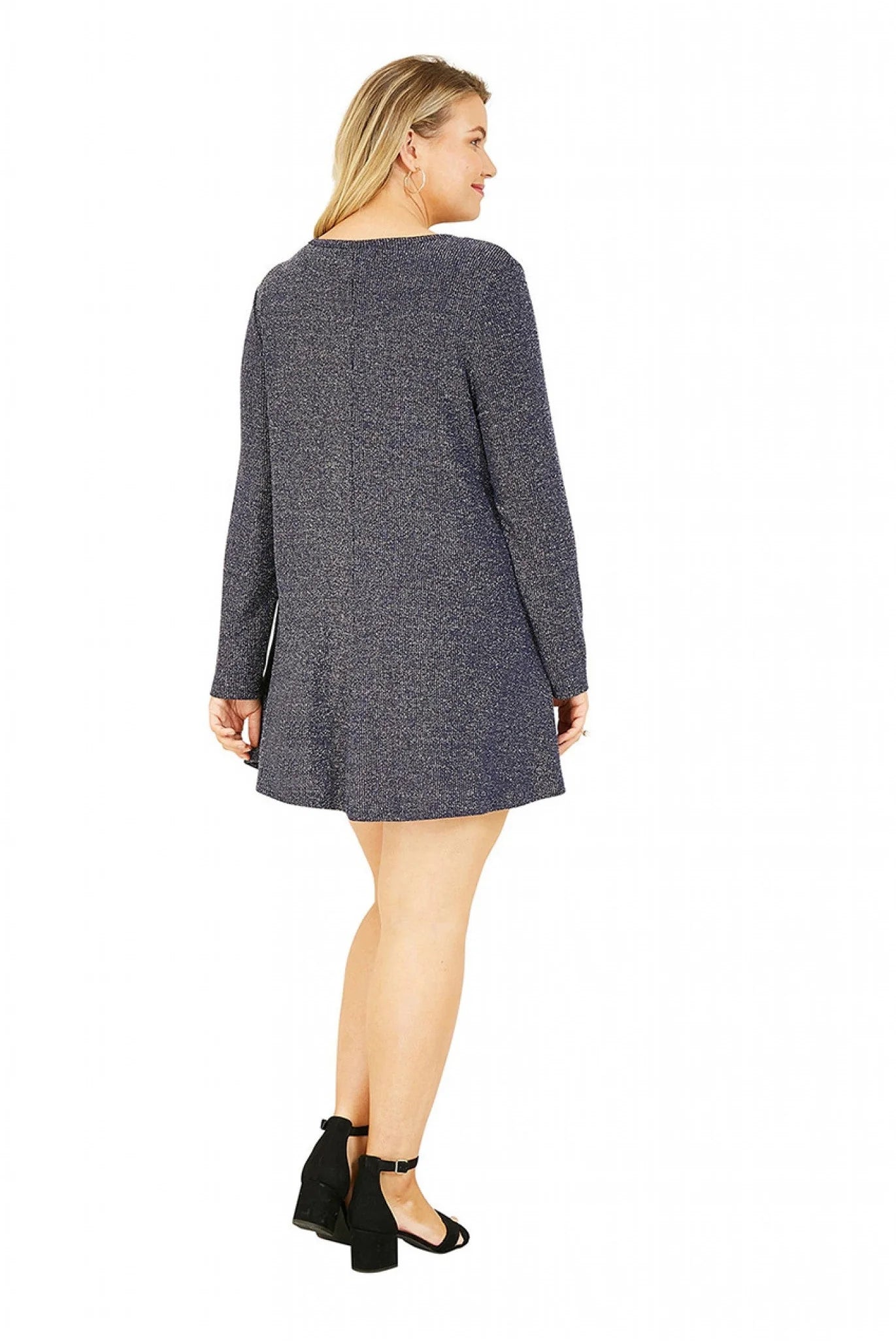 Mela London Navy Plus Size Shimmer Tunic Dress