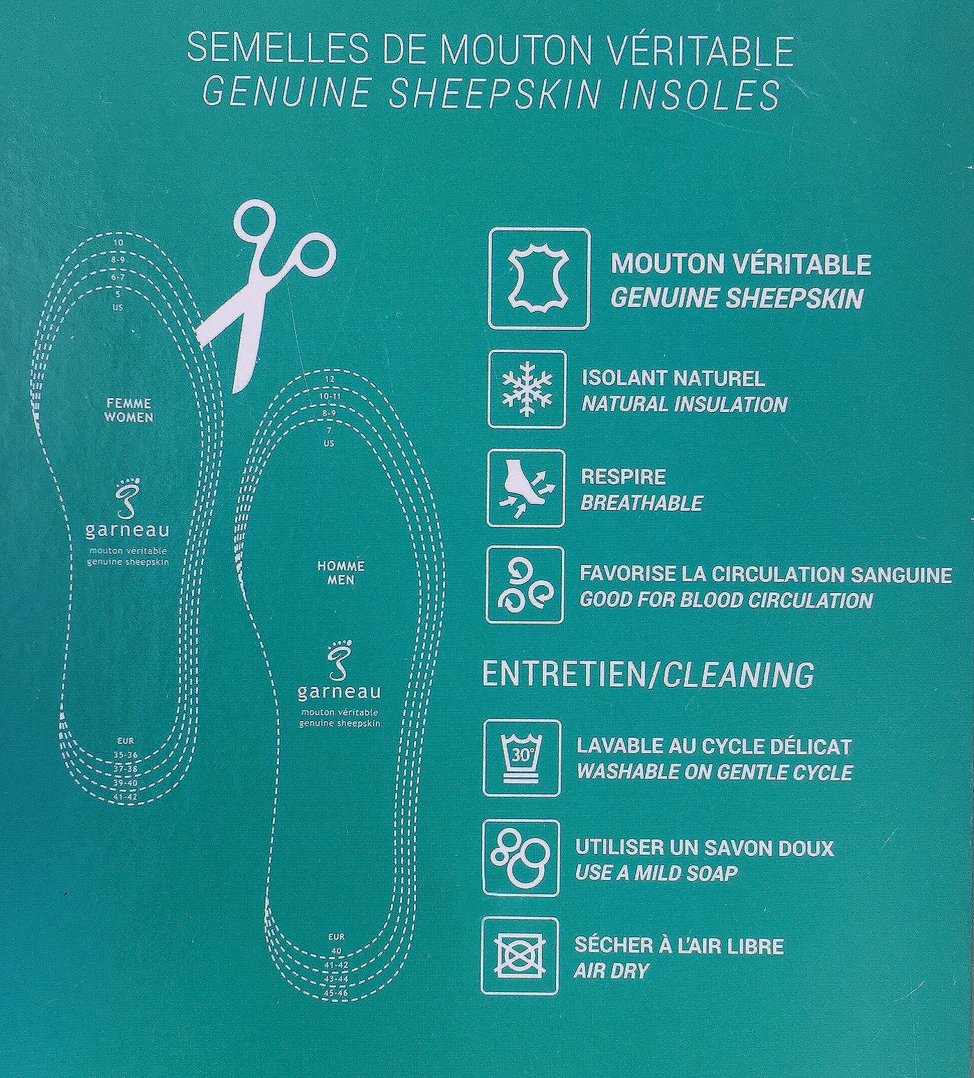 Men's & Women's Multi-Size Sheepskin Insoles