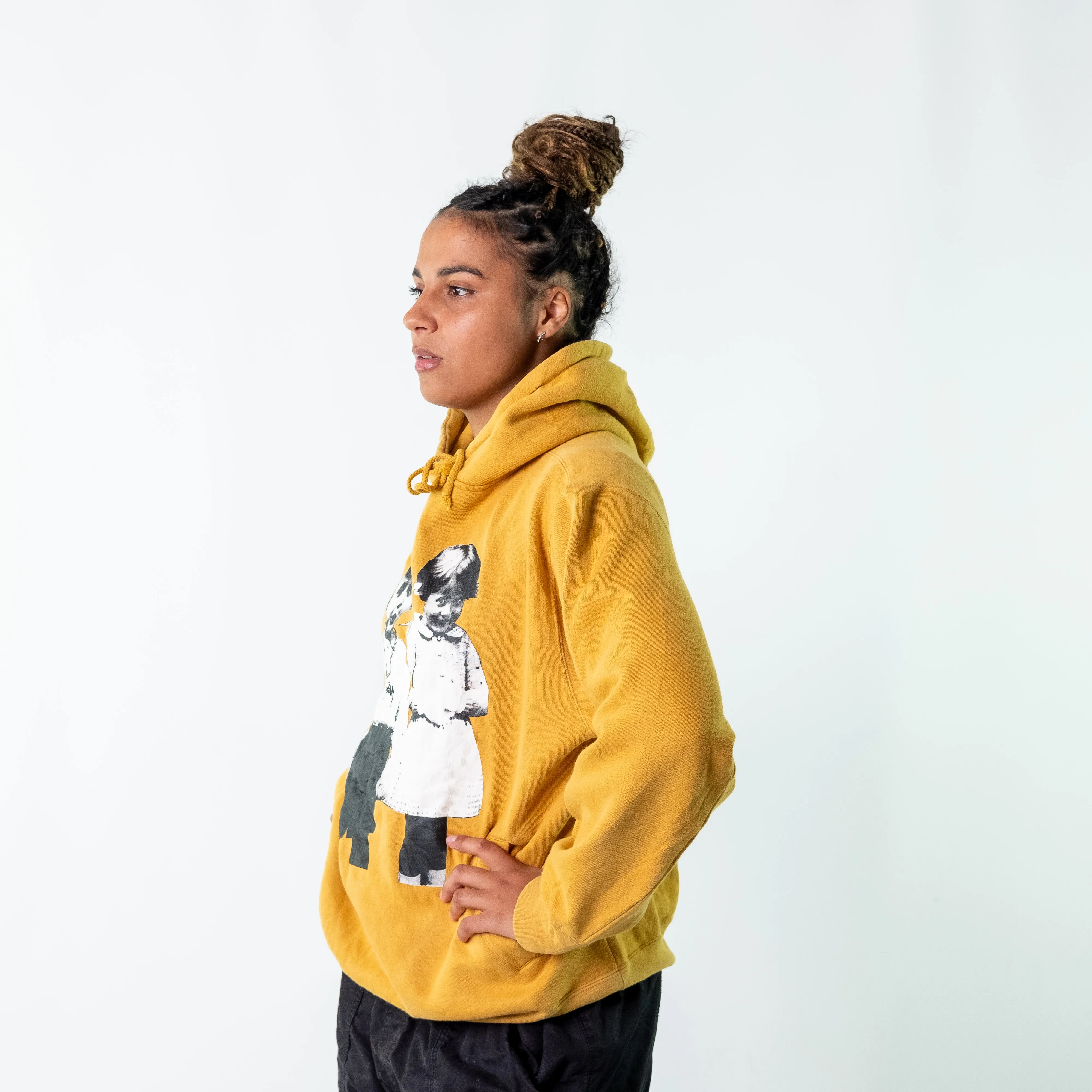 Mustard Yellow 90s Stüssy Hoodie (L)