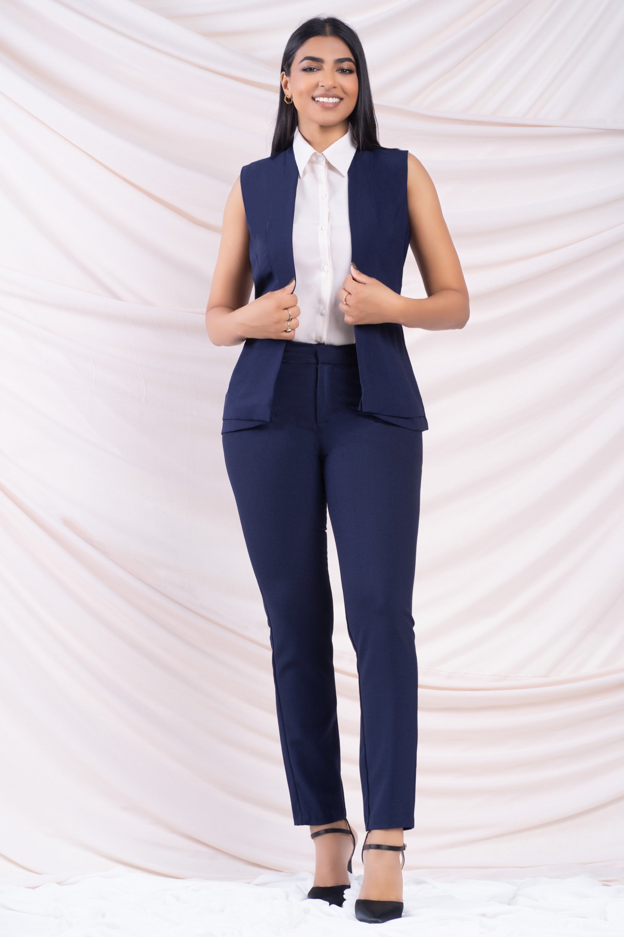 Navy Sleeveless Waistcoat