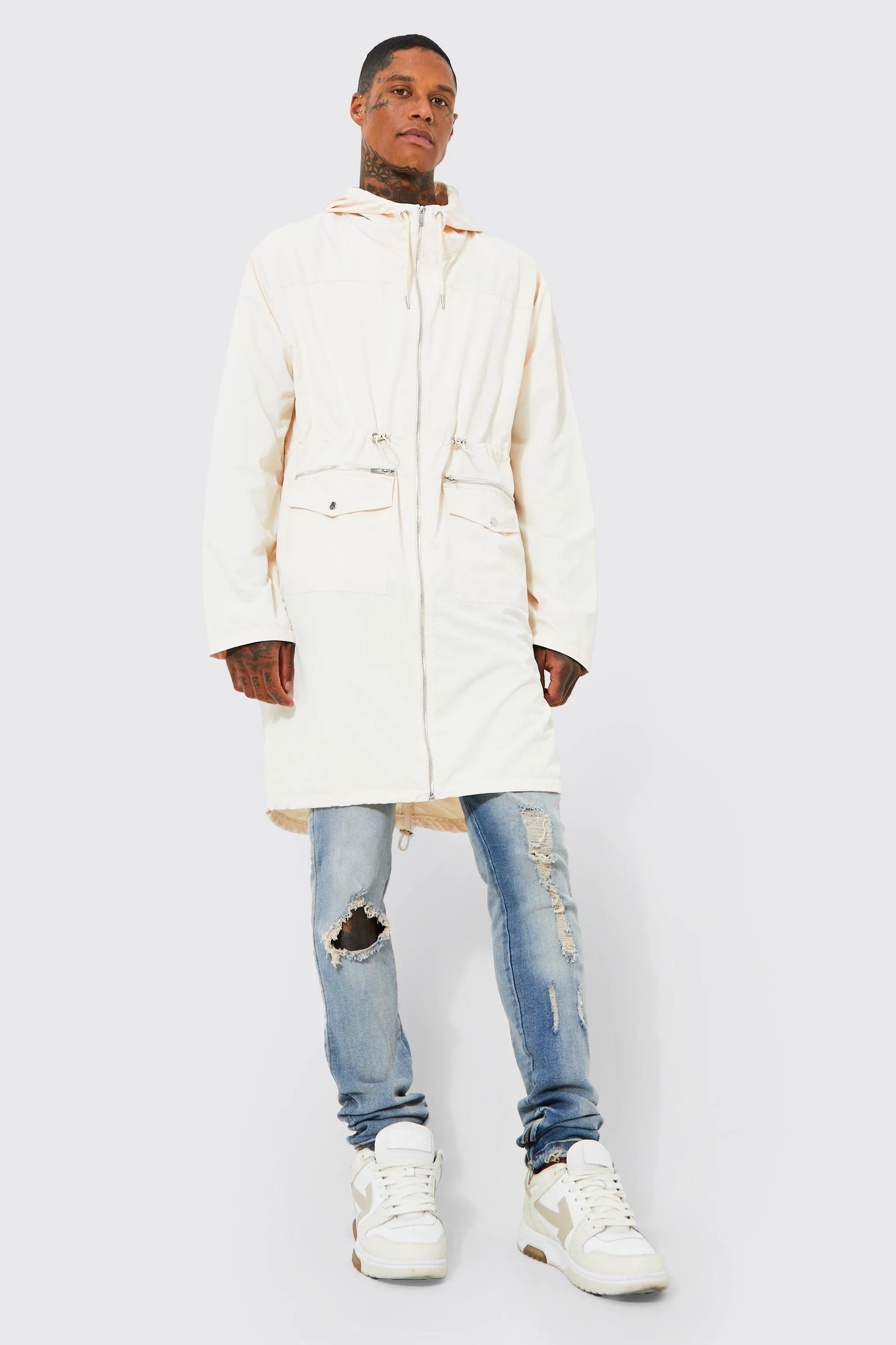 Nylon Mid Length Utility Parka