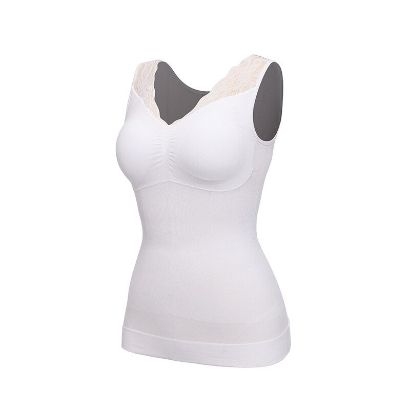 Padded Shapewear Tank Tops Women Tummy Control Smooth Slim Body Shapers Seamless Camisole With