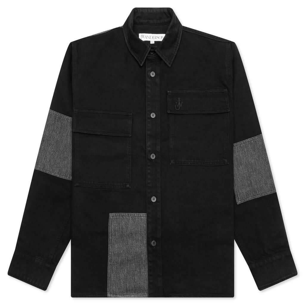 Patchwork Overshirt - Black