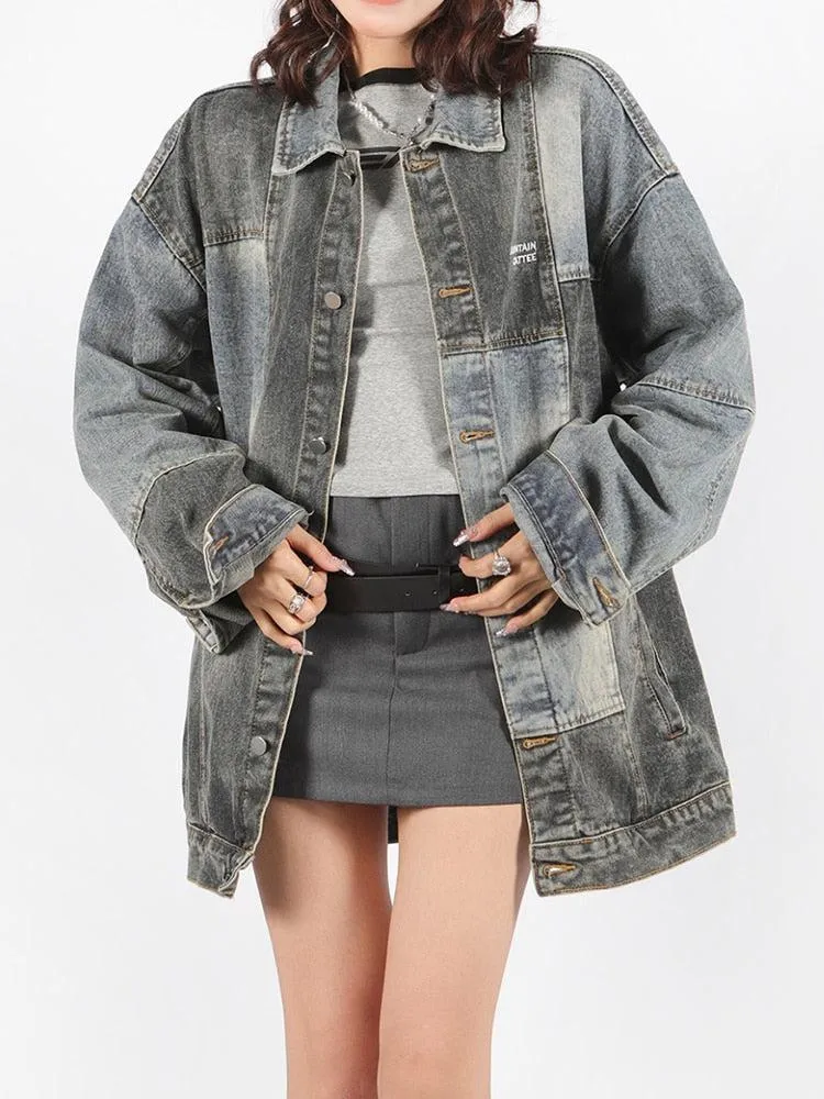 Patchwork Oversized Denim Jacket