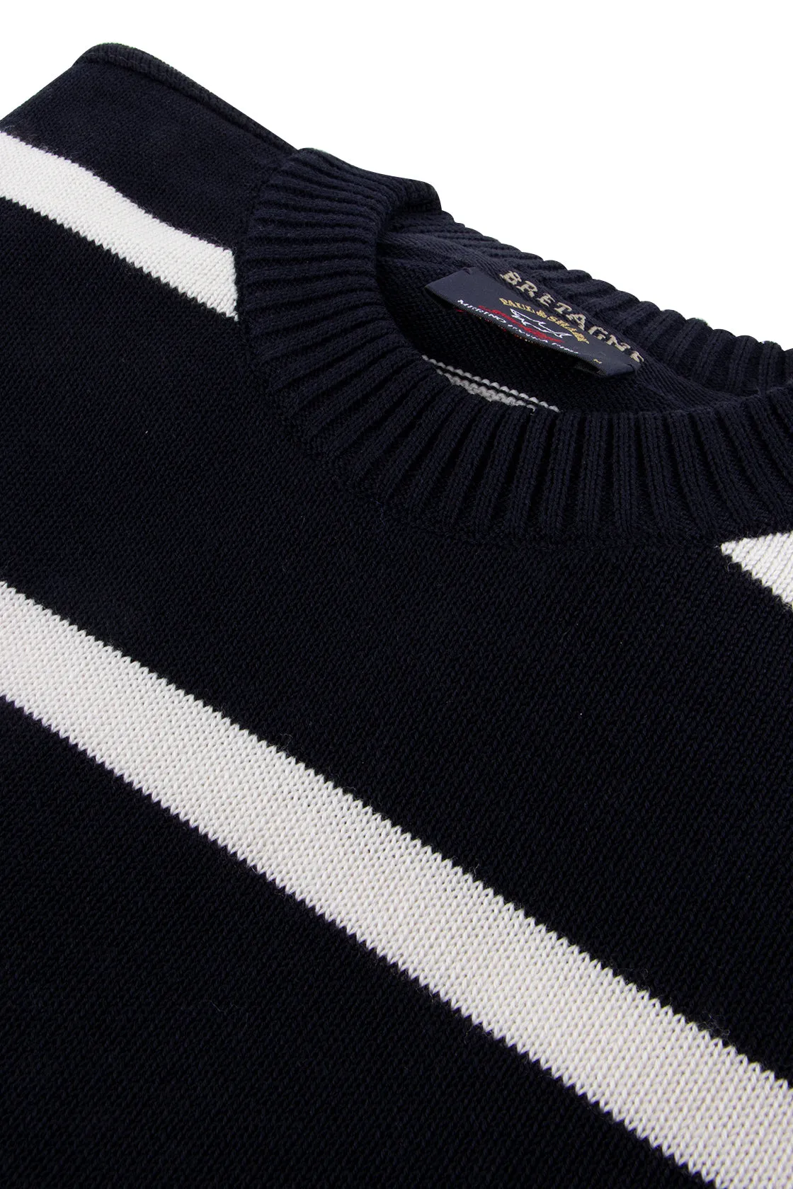 Paul & Shark Pure Wool Stripe Crew Neck Sweater Navy