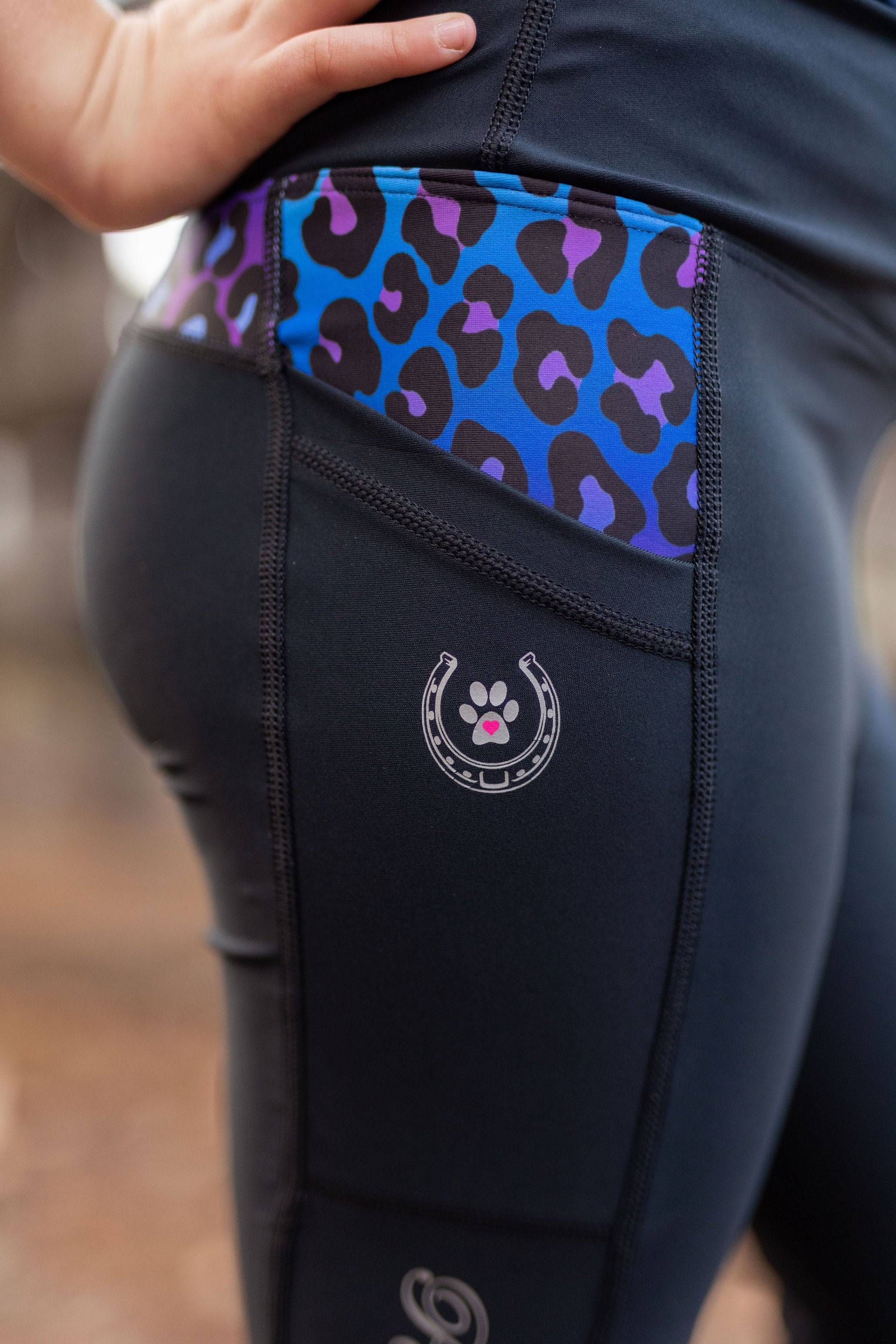 Performance Riding Tights - BLUE with OMBRE PURPLE