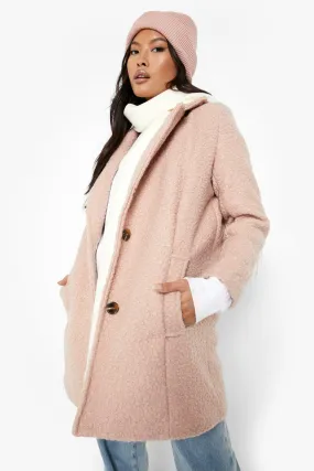 Petite Textured Wool Look Tailored Coat