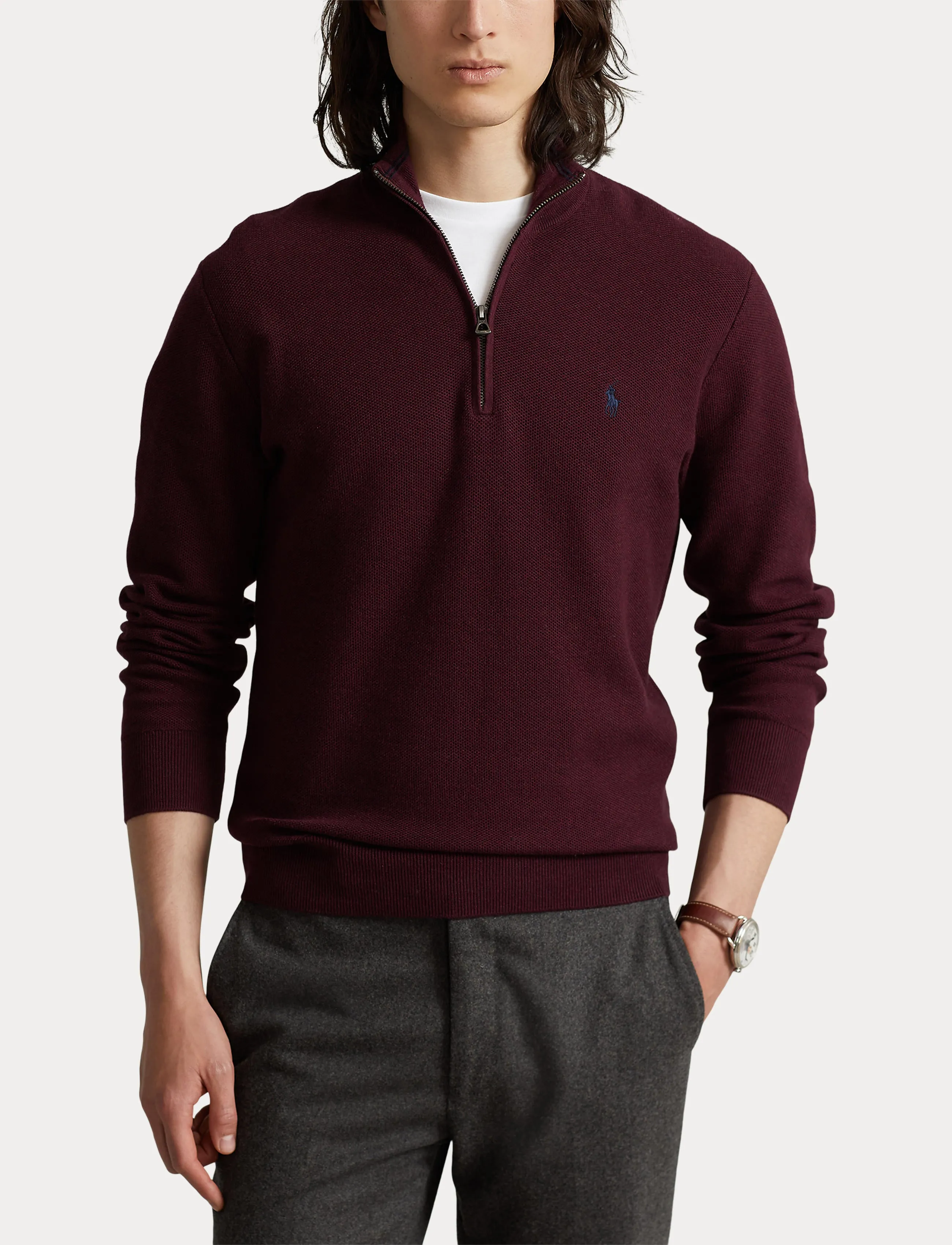 Polo Ralph Lauren 1/4 Zip Sweater Aged Wine