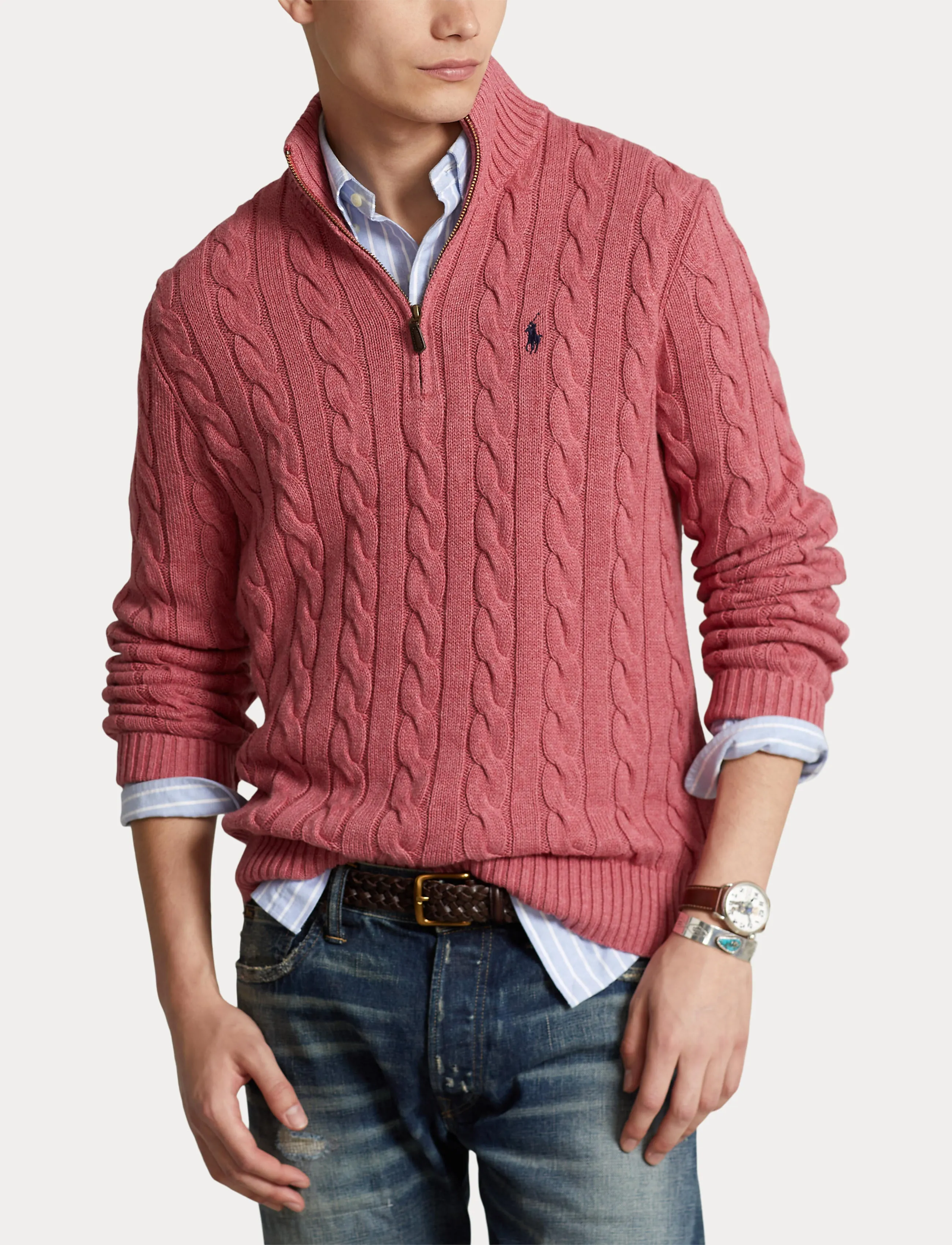 Polo Ralph Lauren 1/4 Zip Sweater Rosebud