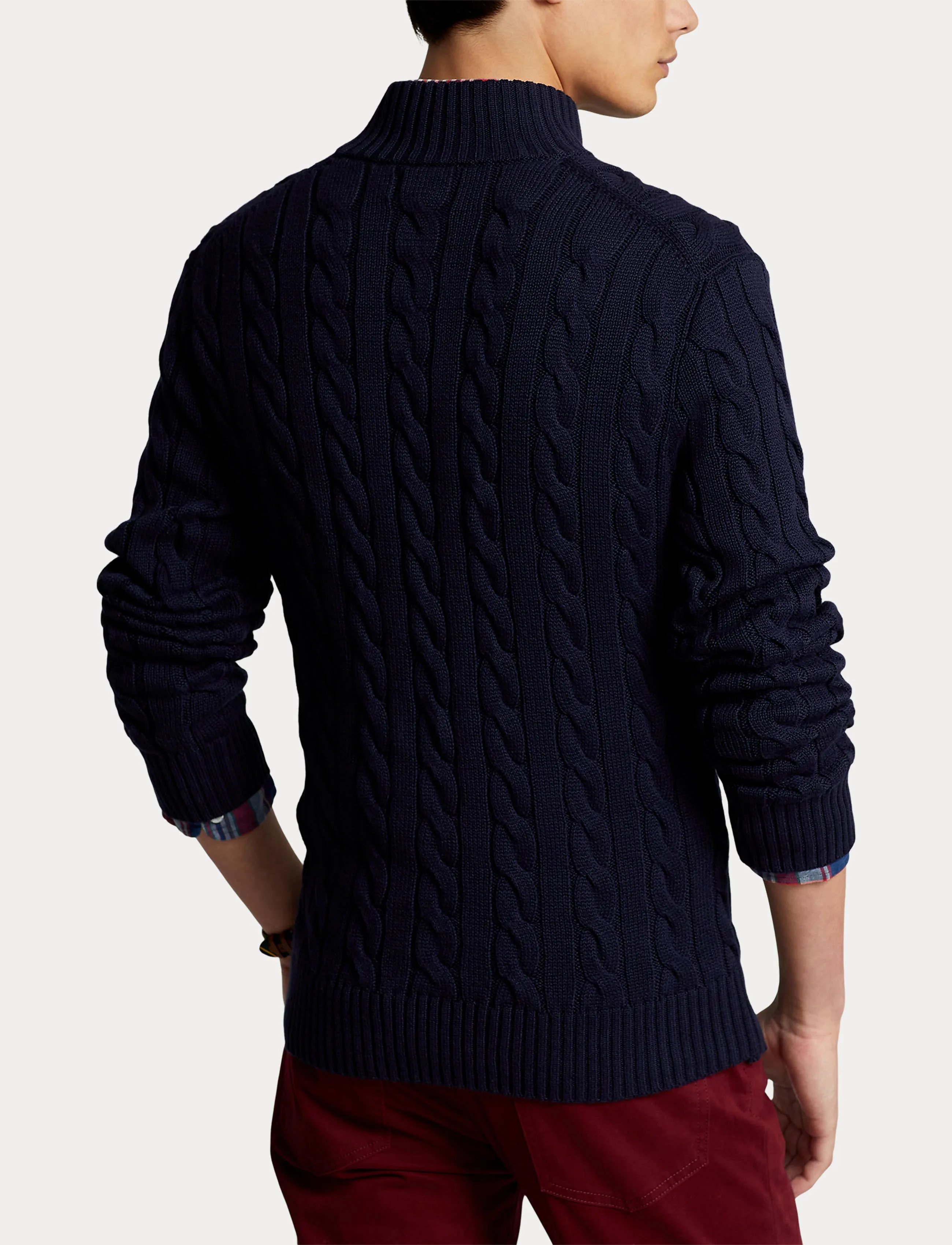 Polo Ralph Lauren Cable  Zip Sweater Navy