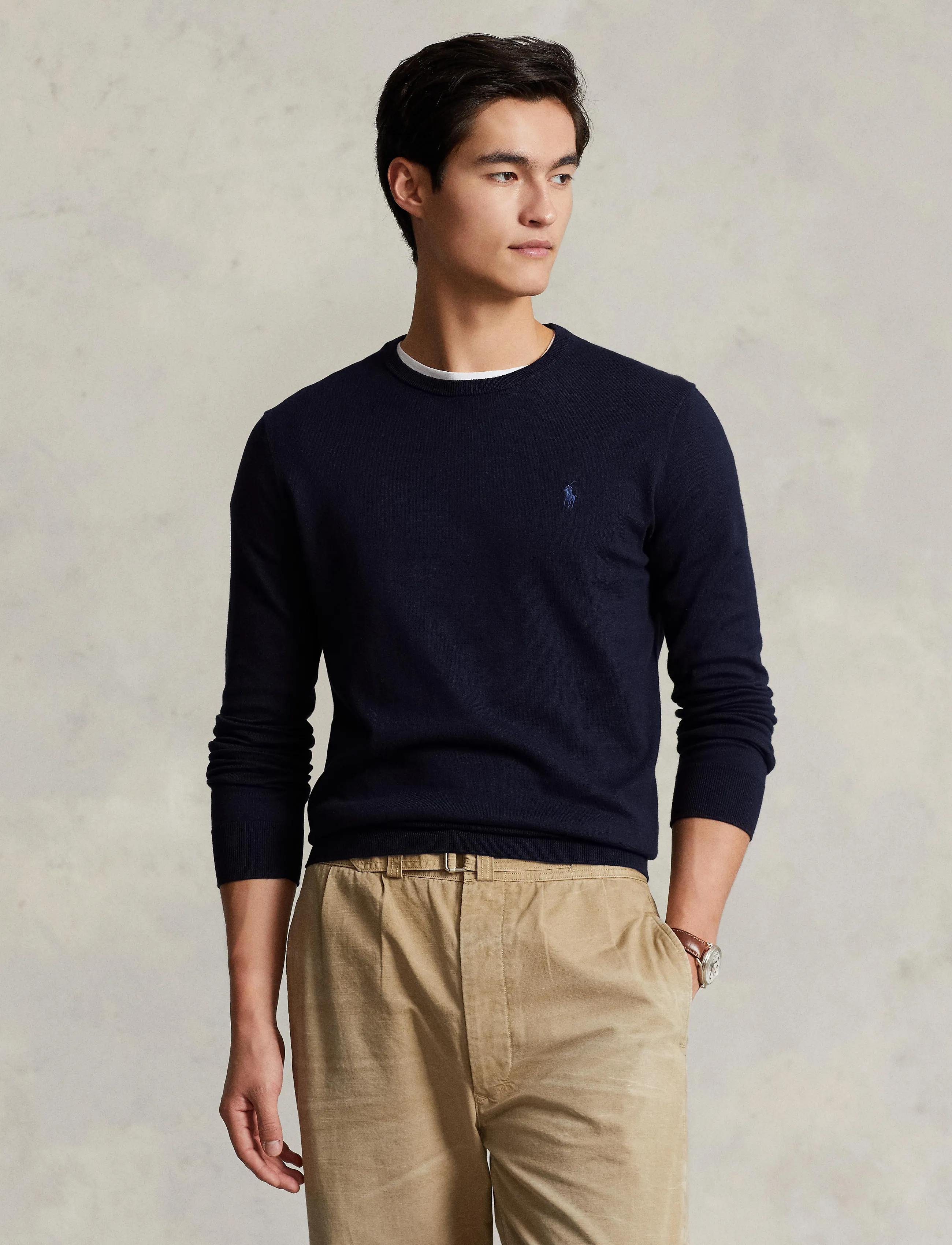 Polo Ralph Lauren Slim Fit Cotton Sweater Navy