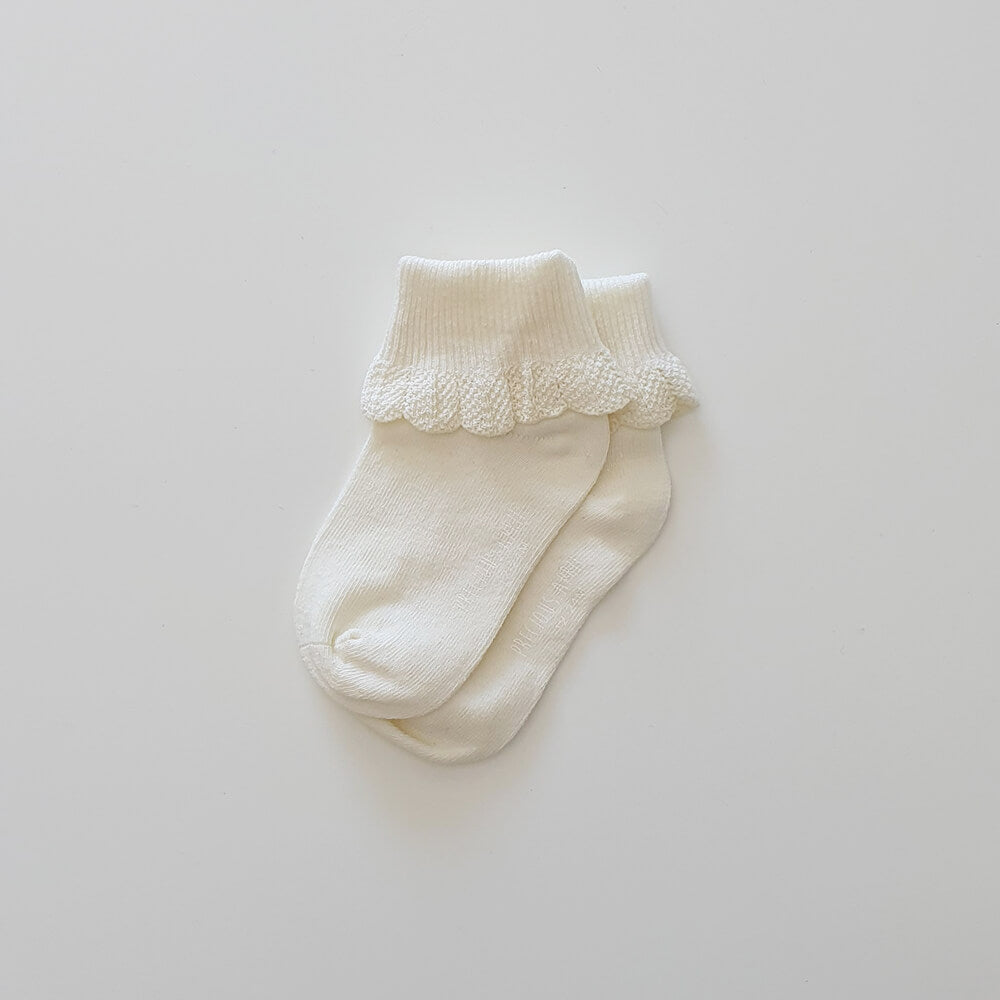 Poppie Cotton Socks - Cream