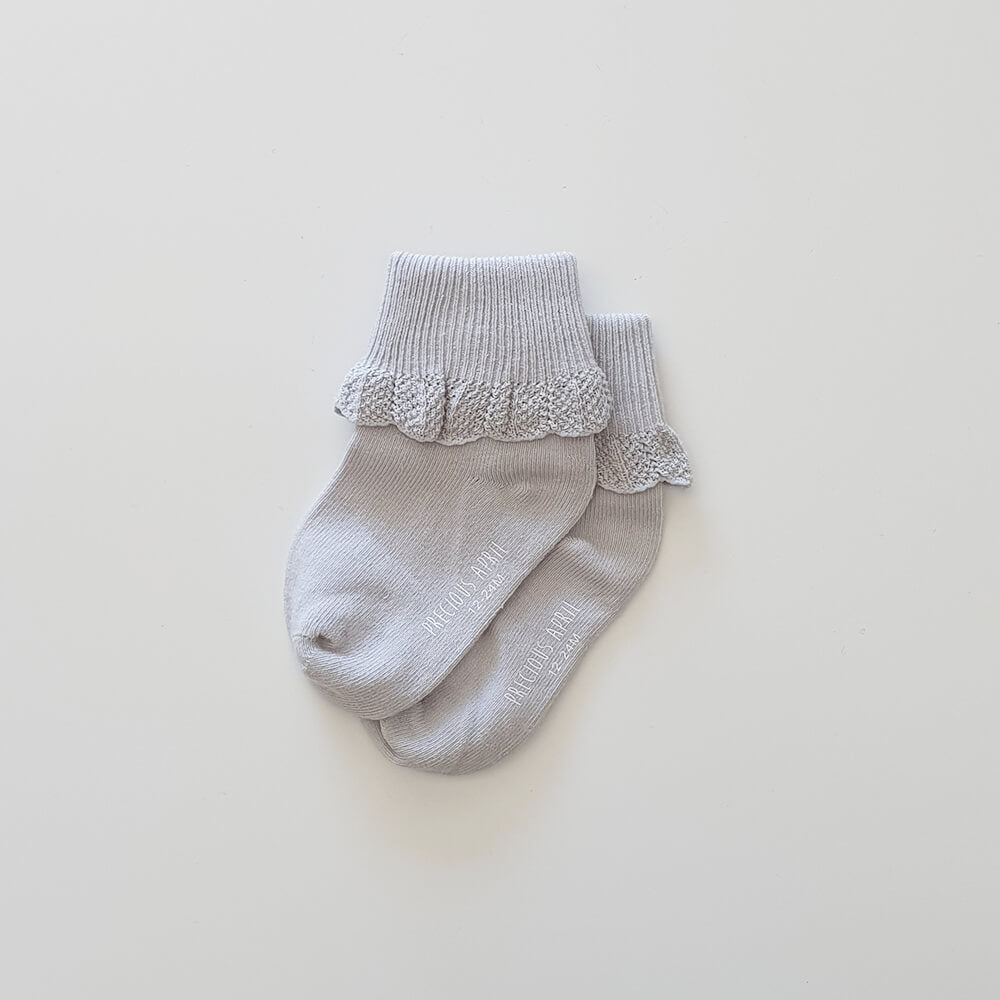 Poppie Cotton Socks - Soft Grey