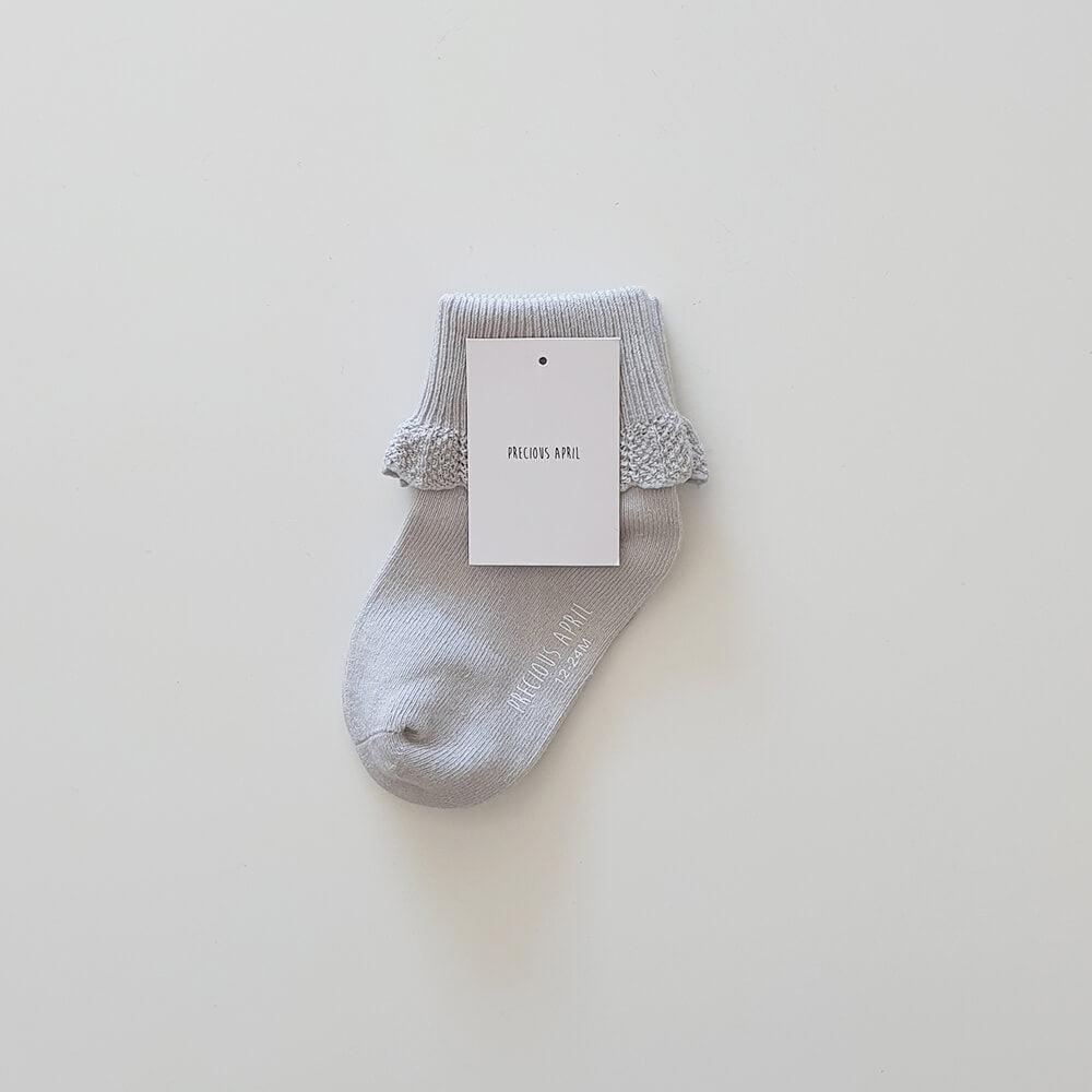 Poppie Cotton Socks - Soft Grey