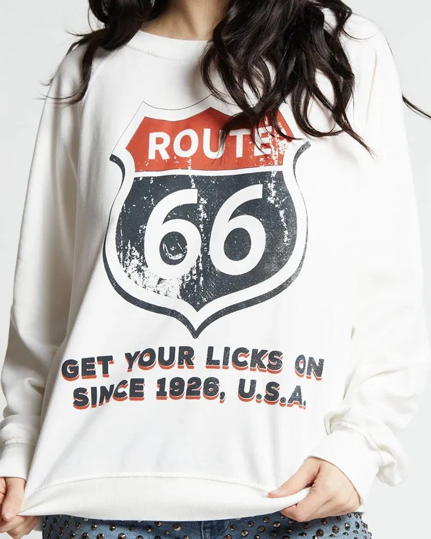 Recycled Karma Route 66 Sweatshirt | Pearl