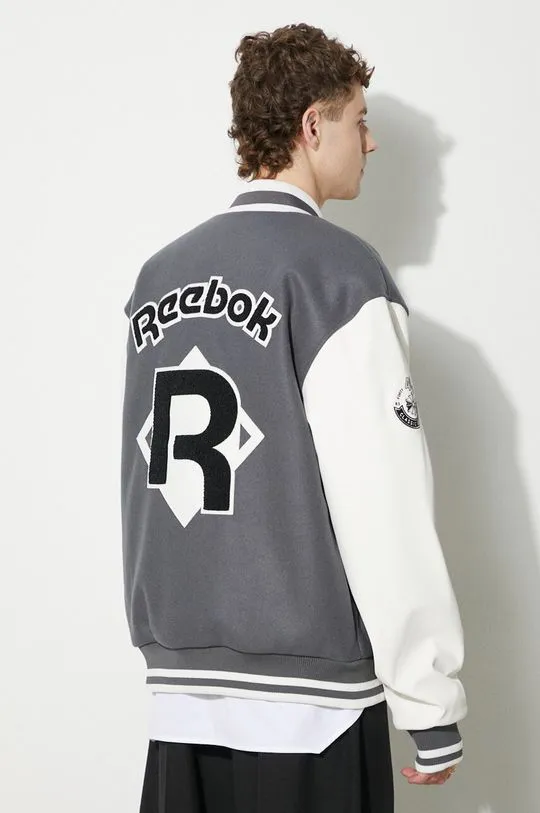 Reebok Classic wool blend bomber jacket Res V Jacket gray color