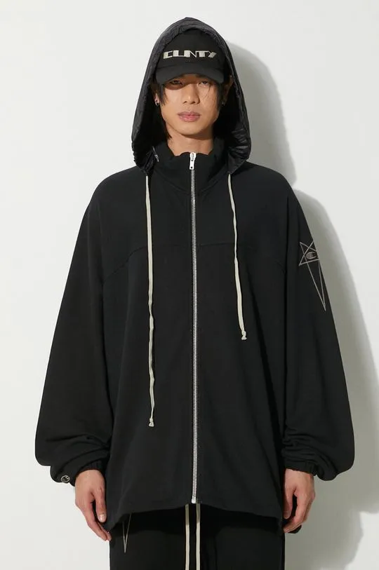 Rick Owens cotton sweatshirt x Champion Jumbo Windbreaker men's black color hooded CM01D0467