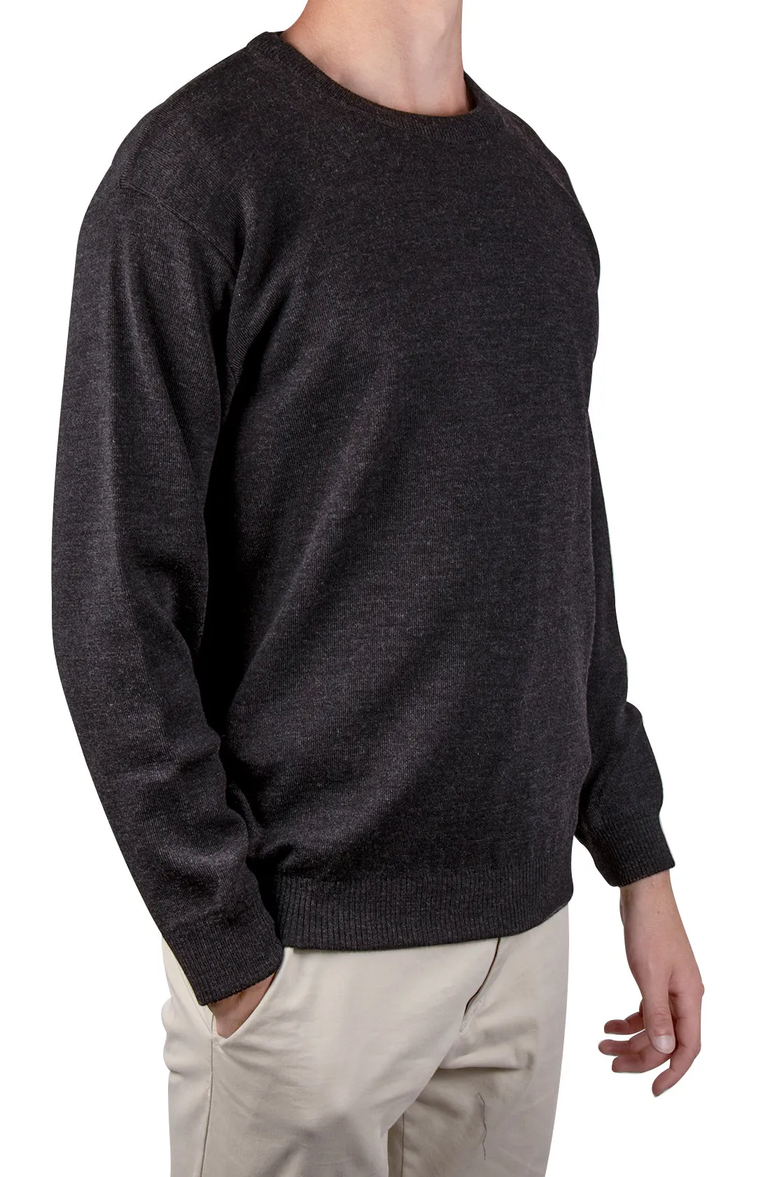 Routleys Merino Crew Neck Sweater Charcoal