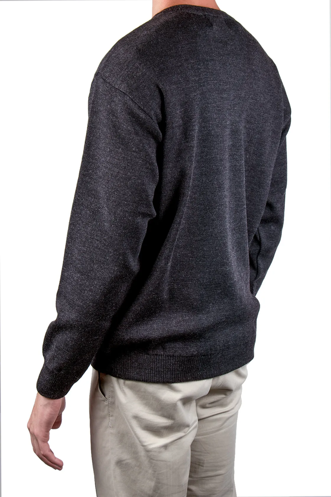 Routleys Merino Crew Neck Sweater Charcoal