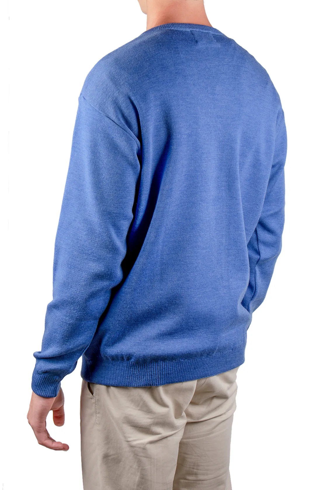 Routleys Merino Crew Neck Sweater Light Blue