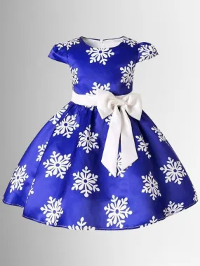 Royal Blue Snowflake Holiday Dress