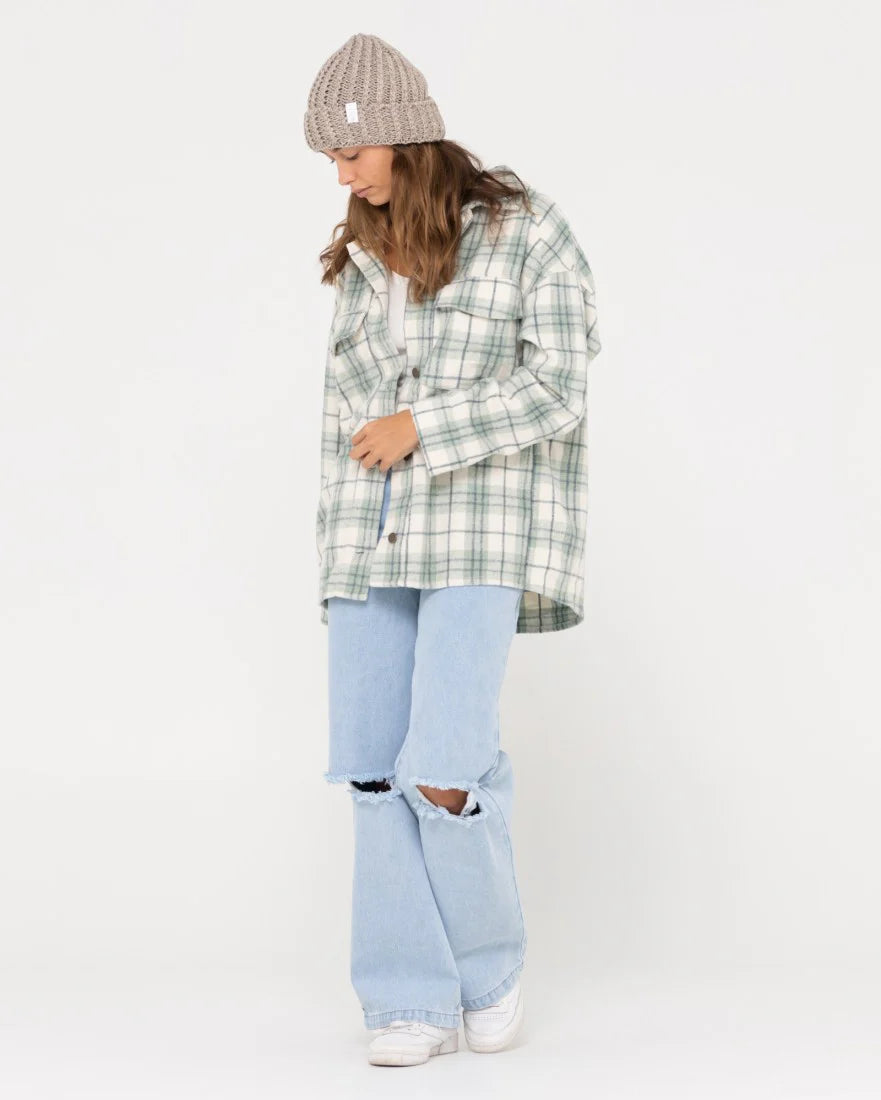 Rusty Stemming Long Sleeve Plaid Overshirt