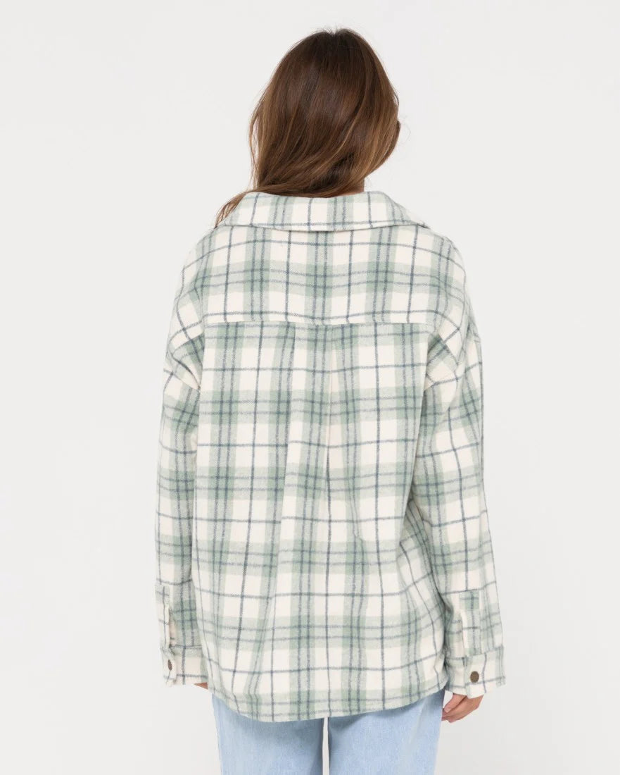 Rusty Stemming Long Sleeve Plaid Overshirt