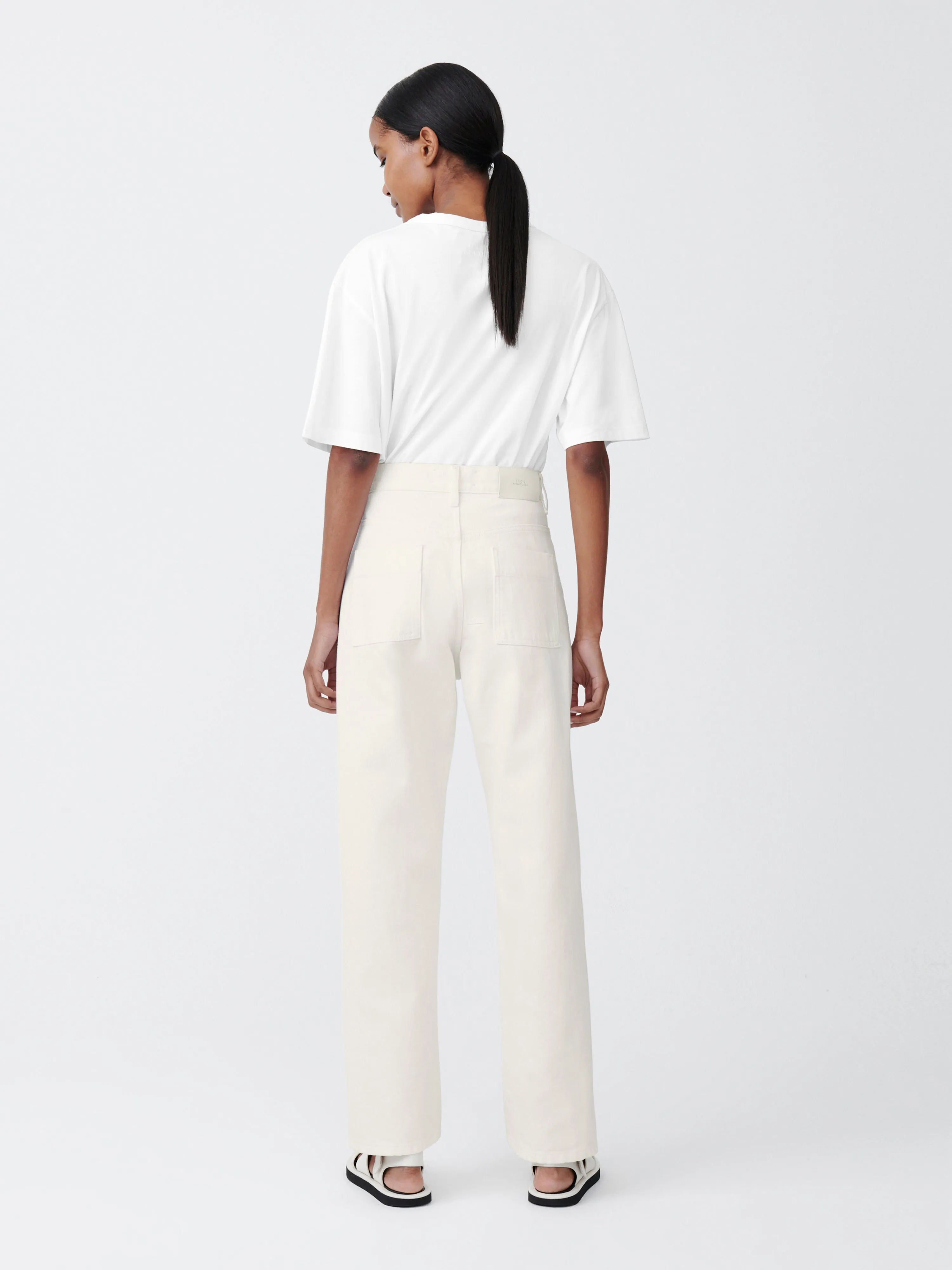 Ruthe Denim Pant in Parchment