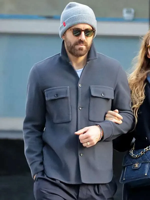 Ryan Reynolds Grey Wool Jacket - New American Jackets