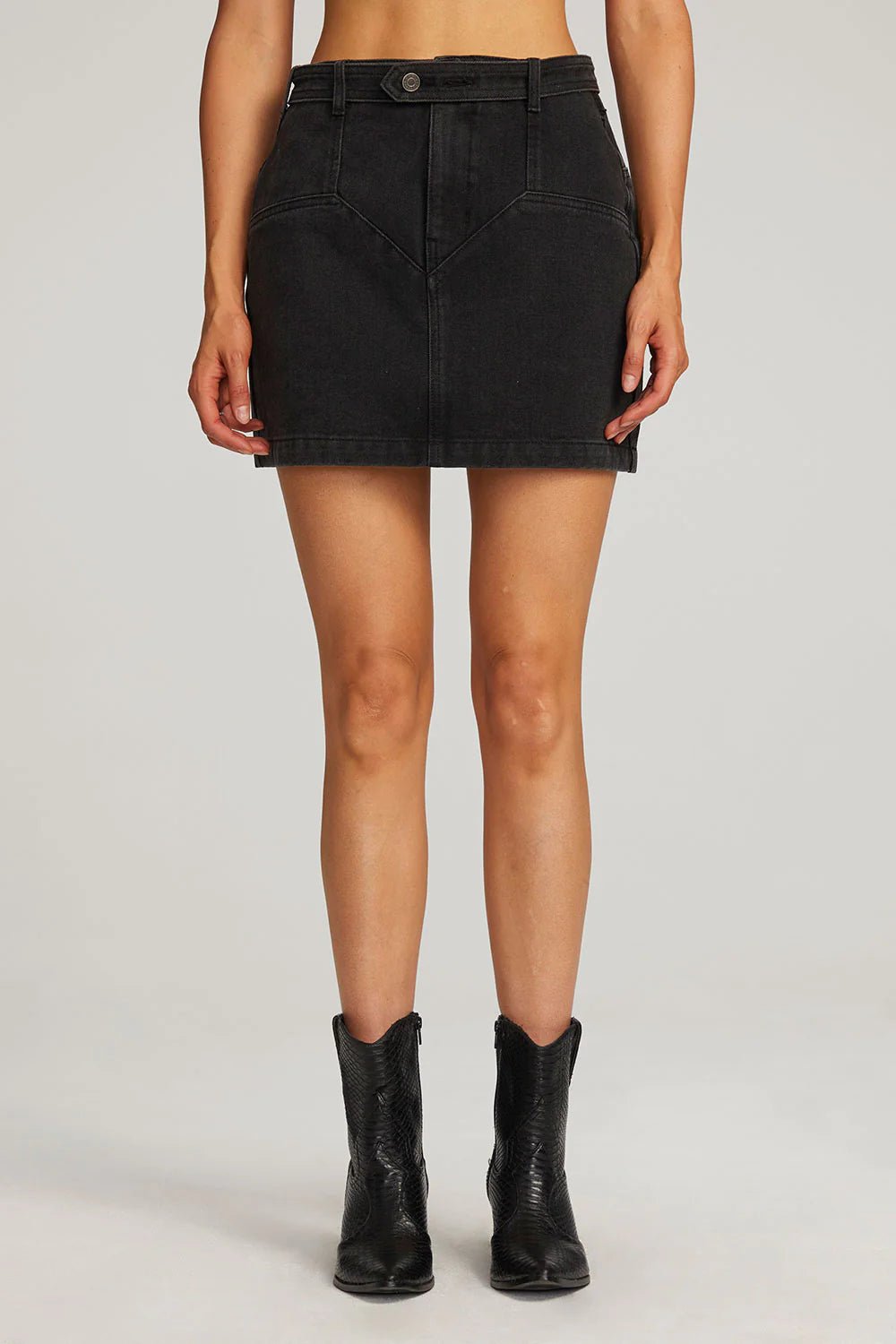 Saltwater Luxe Palma Mini Skirt in Washed Black