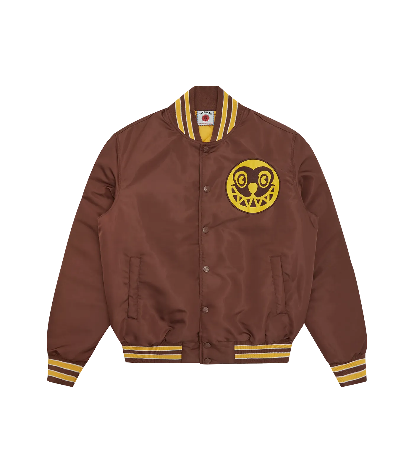 SATIN BOMBER JACKET - BROWN