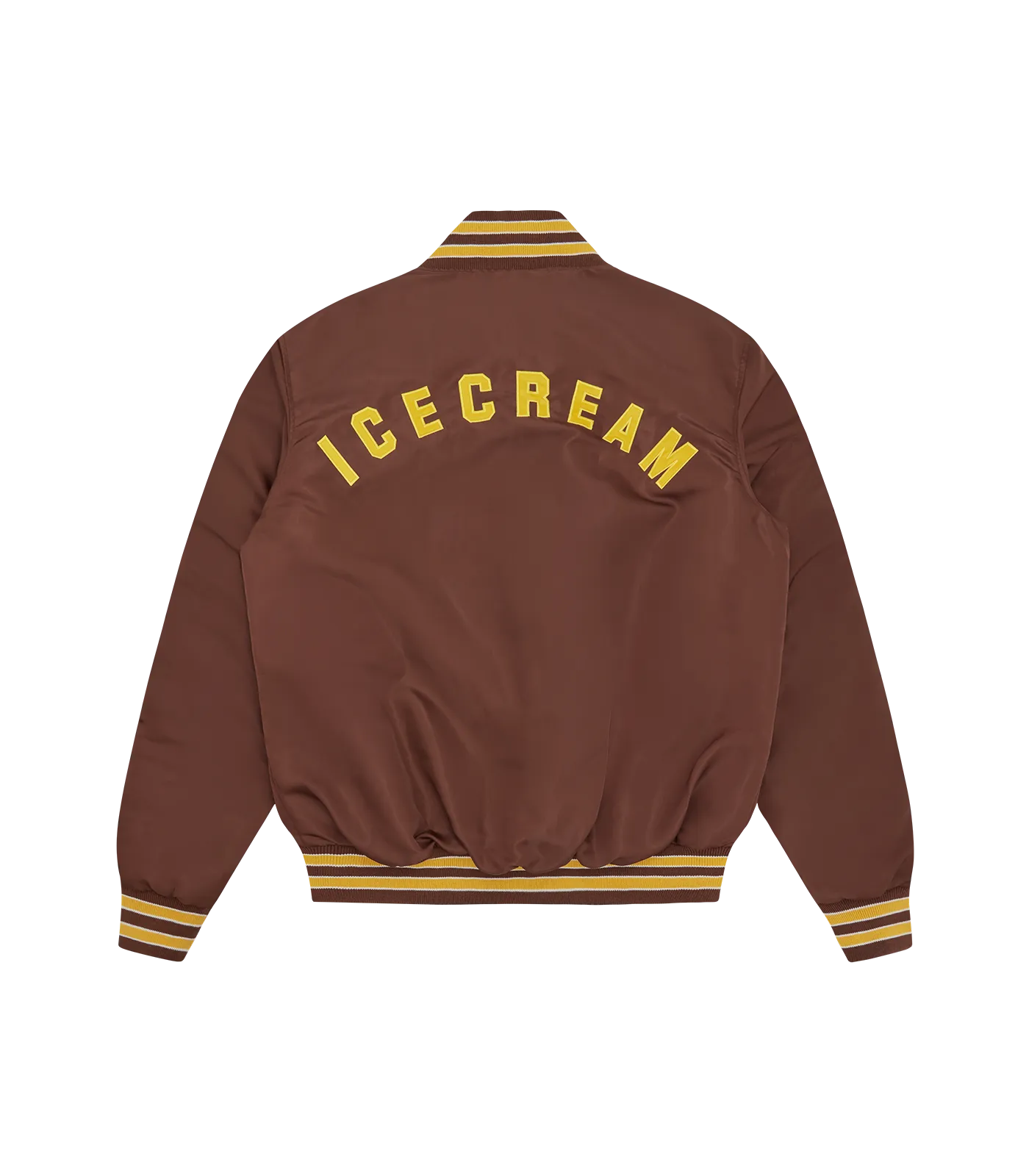 SATIN BOMBER JACKET - BROWN