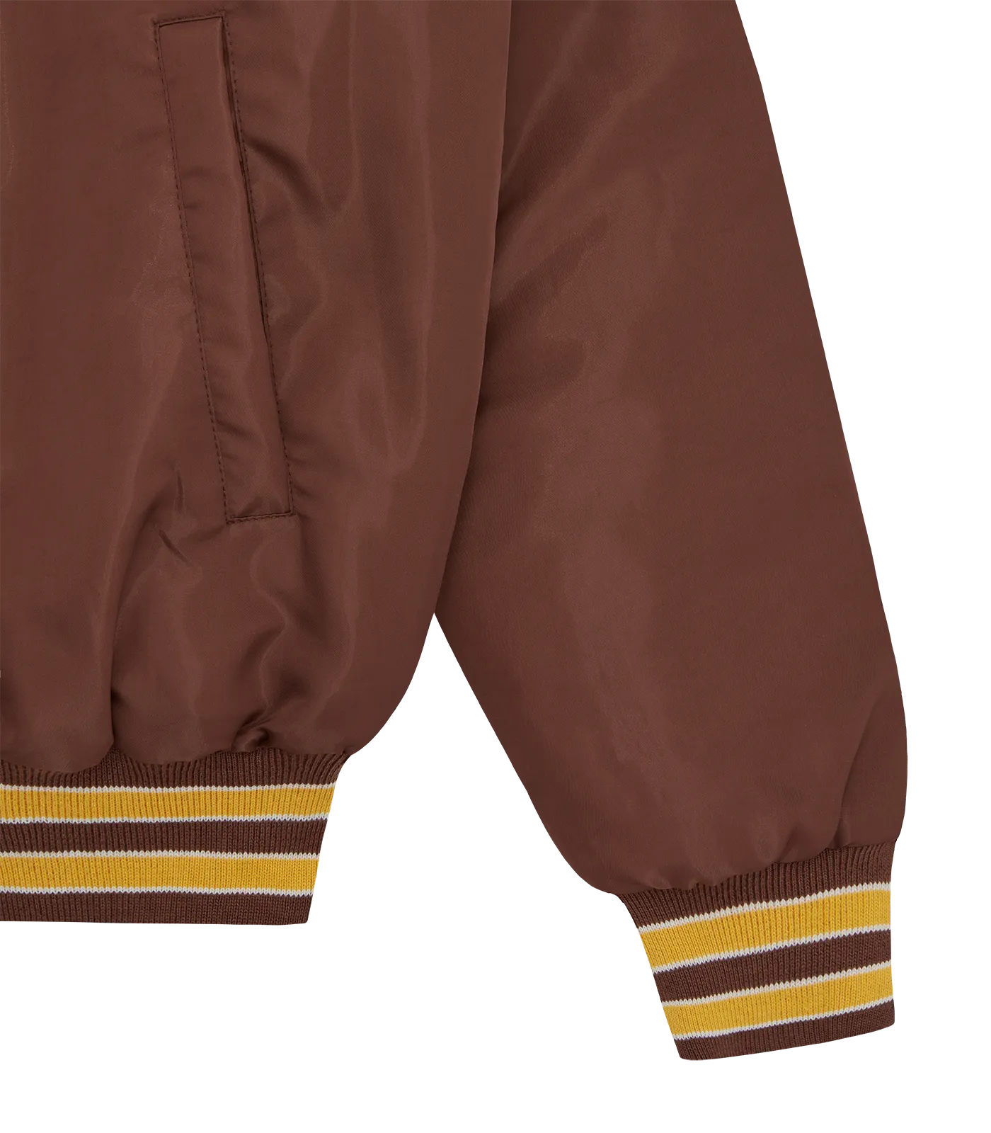 SATIN BOMBER JACKET - BROWN