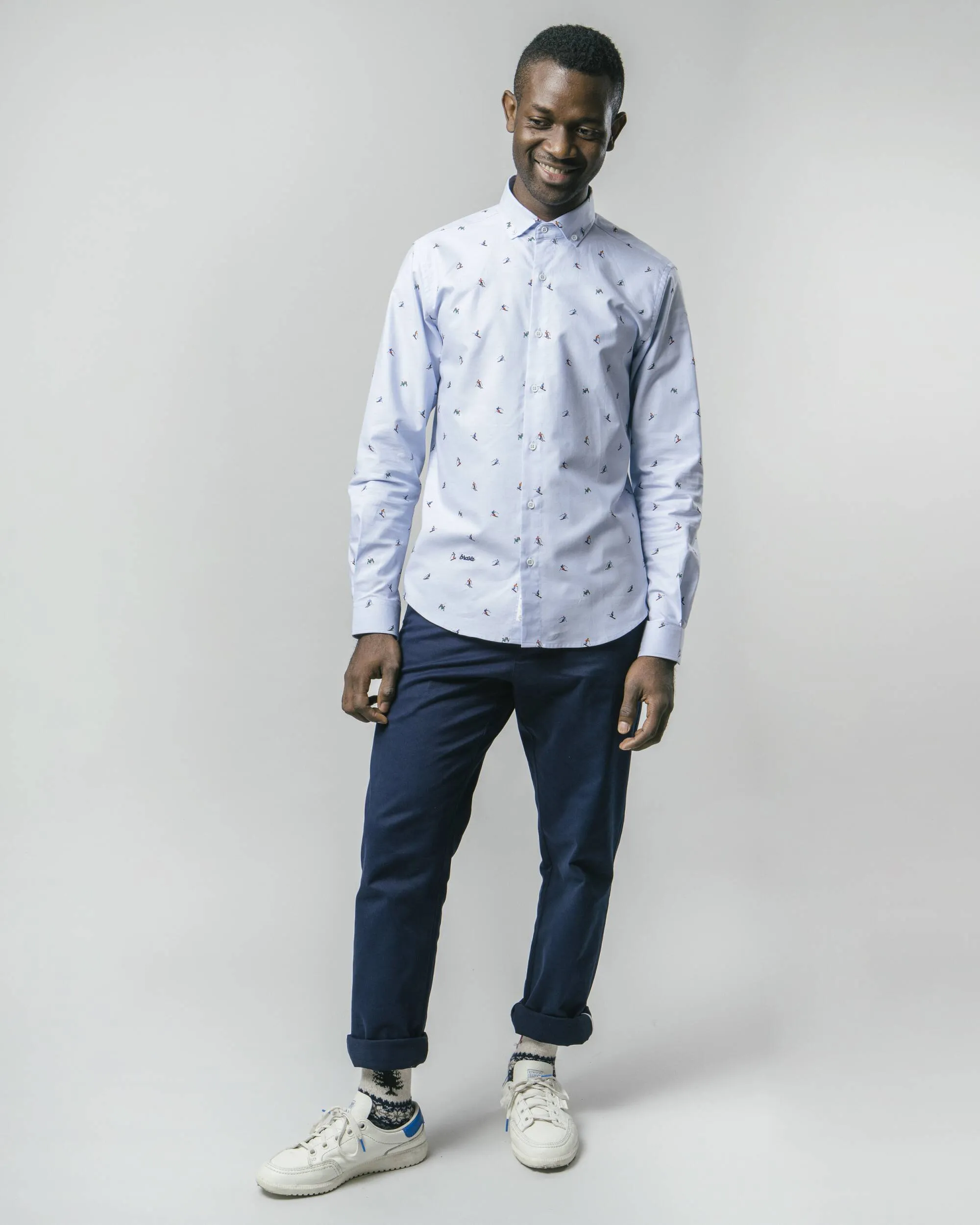 Slalom Race Blue Printed Shirt