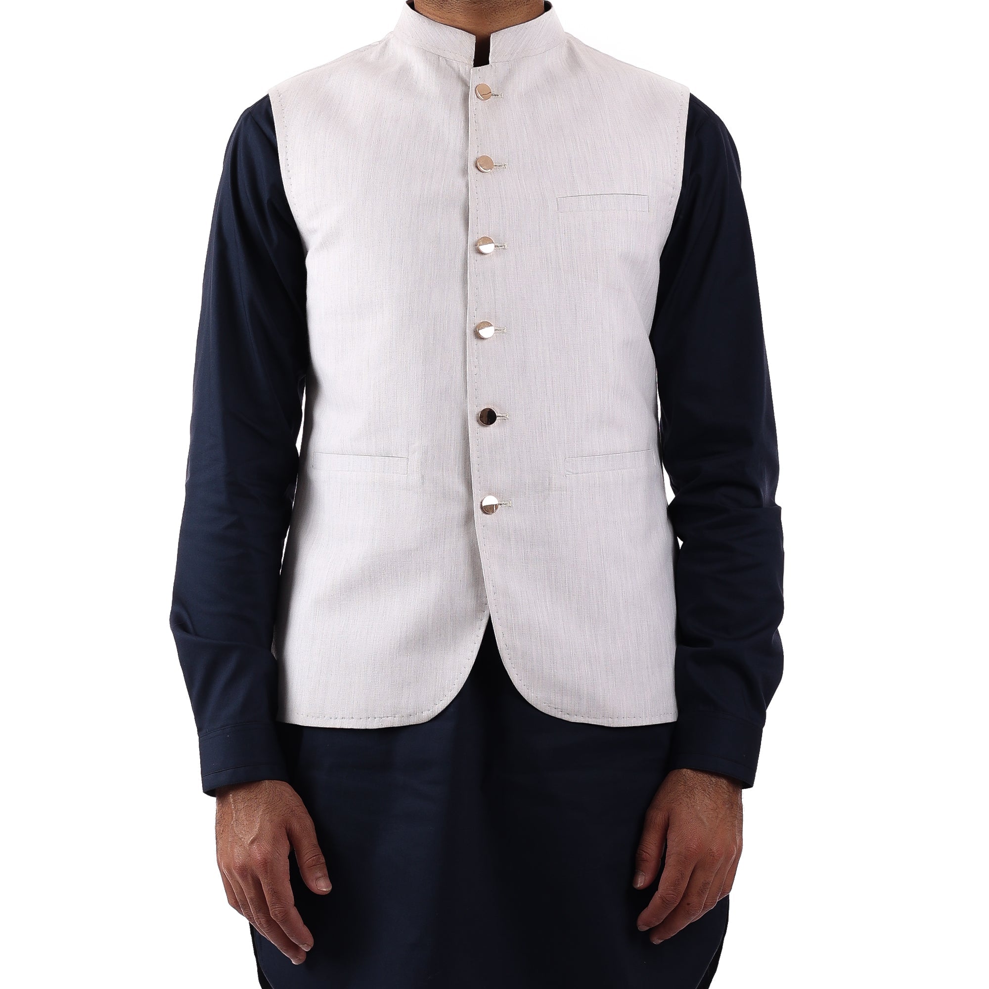 Slub White Waistcoat