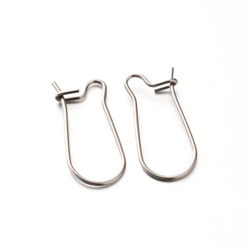 Stainless Steel Kidney Ear Wires, 20mm, 0.6mm Pin, 200 Pieces, #1323