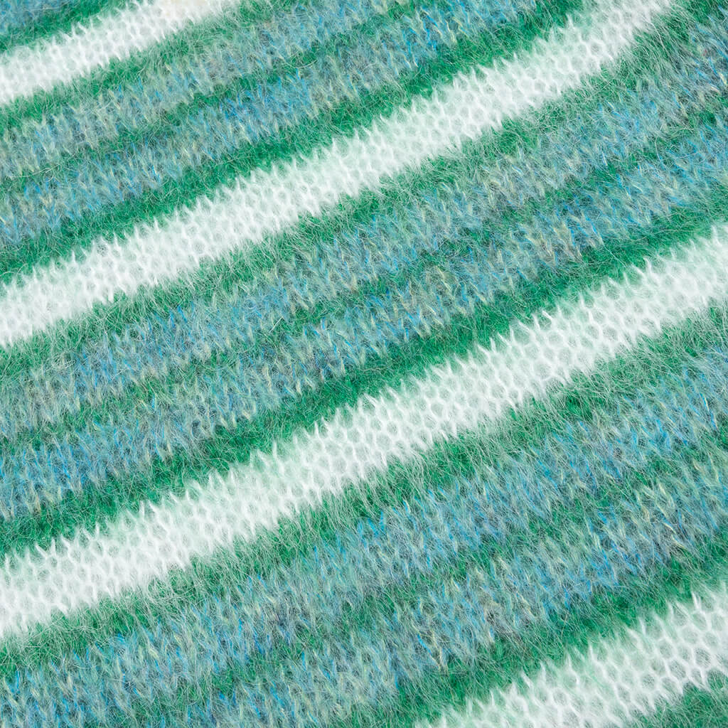 Striped Mohair Sweater - Turquoise