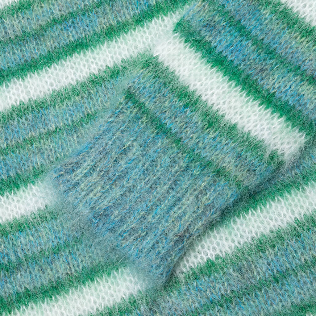 Striped Mohair Sweater - Turquoise